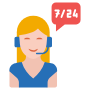7-24 Customer Support free icon for commercial use