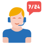 7-24 Customer Support free icon for commercial use