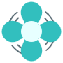 Blue Cooling Fan Symbol icon