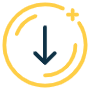 Coin Down Arrow Yellow Circle Round icon