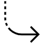 Curved Dashed Right Arrow Black free icon for commercial use