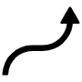 Curved Up Arrow icon