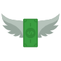 Flying money icon