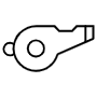 Whistle Black Outline Symbol icon