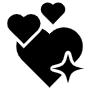 Black Three Hearts free icon for commercial use