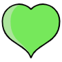 Green Heart free icon for commercial use