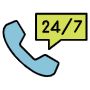 24 7 Phone Support free icon for commercial use