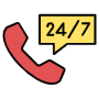 24 7 Phone Support free icon for commercial use