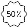50 Percent free icon for commercial use