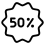 50 Percent free icon for commercial use
