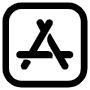 App Store Logo Black Thick Outline free icon for commercial use