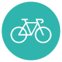 Bicycle Green Circle Round Sign icon