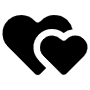 Black Two Hearts free icon for commercial use