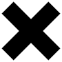 Black X free icon for commercial use