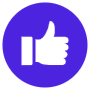 Blue Thumbs up circle round free icon for commercial use