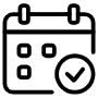 Calendar And Check Mark free icon for commercial use
