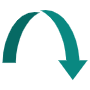 Down Curved Arrow free icon for commercial use