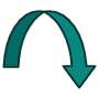 Down Curved Arrow free icon for commercial use