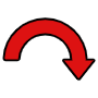 Down Curved Arrow free icon for commercial use