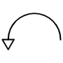 Down Curved Arrow free icon for commercial use