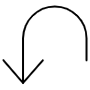 Down Curved Arrow free icon for commercial use