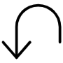 Down Curved Arrow free icon for commercial use