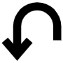 Down Curved Arrow free icon for commercial use