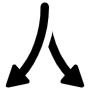 Down Curved Arrows free icon for commercial use
