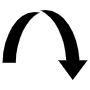 Down curved black arrow free icon for commercial use