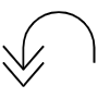 Down Curved Double Arrows free icon for commercial use