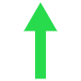 Green long Arrow Up free icon for commercial use