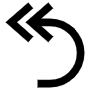 Left Curved Double Arrows free icon for commercial use