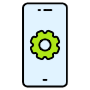Mobile App Green Settings Symbol free icon for commercial use