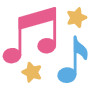 Musical Notes And Stars free icon for commercial use