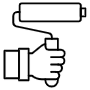 Paint Roller And Hand icon