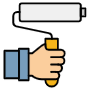 Paint Roller And Hand icon