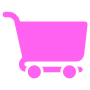 Pink Shopping Cart free icon for commercial use