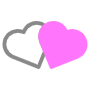 Pink Two Hearts free icon for commercial use
