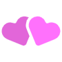 Pink Two Hearts free icon for commercial use