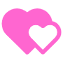 Pink Two Hearts free icon for commercial use