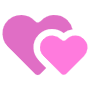 Pink Two Hearts free icon for commercial use
