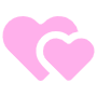 Pink Two Hearts free icon for commercial use