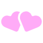 Pink Two Hearts free icon for commercial use