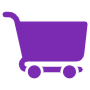 Purple Shopping Cart free icon for commercial use