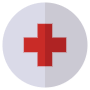 Red Emergency Cross Circle Round free icon for commercial use