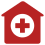 Red Hospital Clinic Building icon
