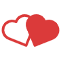 Red Two Hearts free icon for commercial use