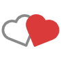 Red Two Hearts free icon for commercial use