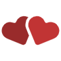 Red Two Hearts free icon for commercial use