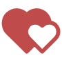 Red Two Hearts free icon for commercial use